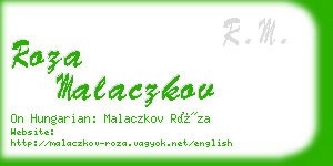 roza malaczkov business card